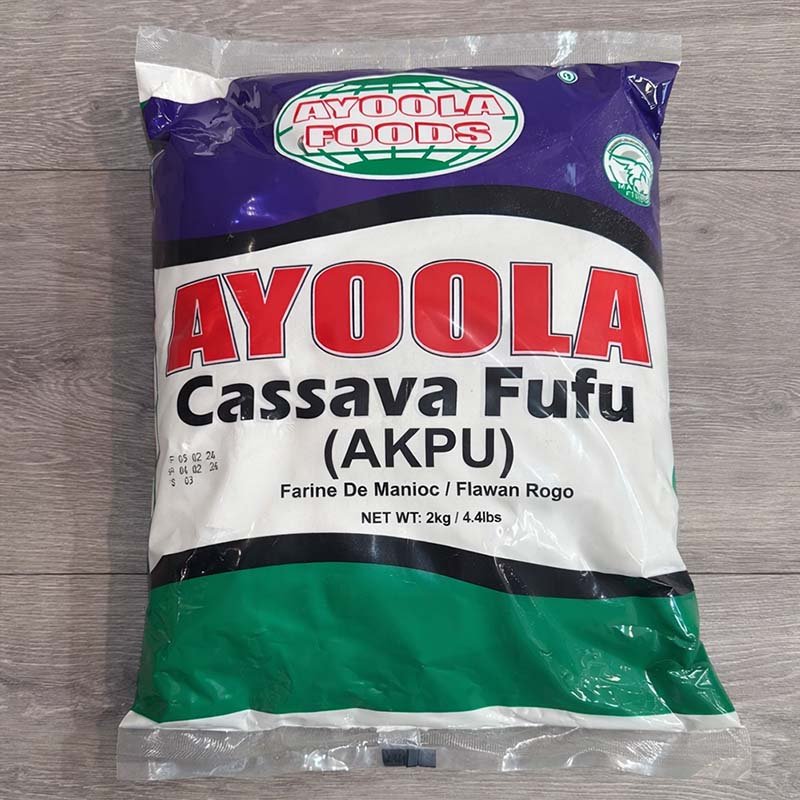 2kg Package of Ayoola Foods Cassava Fufu (Akpu)