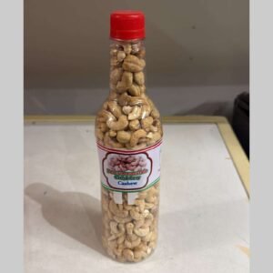 Bottled snack of roasted cashew nuts.