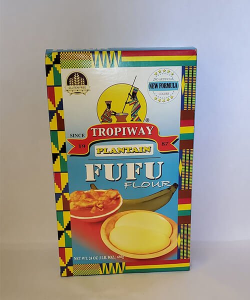 Tropiway Instant Plantain Fufu flour.