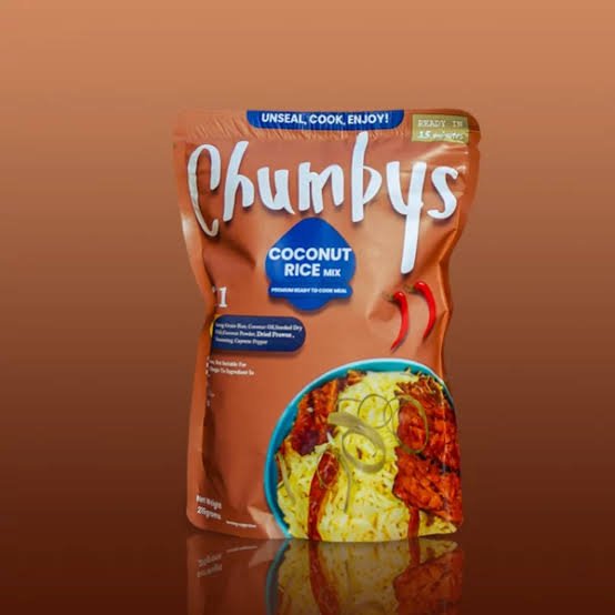 Chumbys Coconut Rice Mix, a Nigerian-style instant meal.
