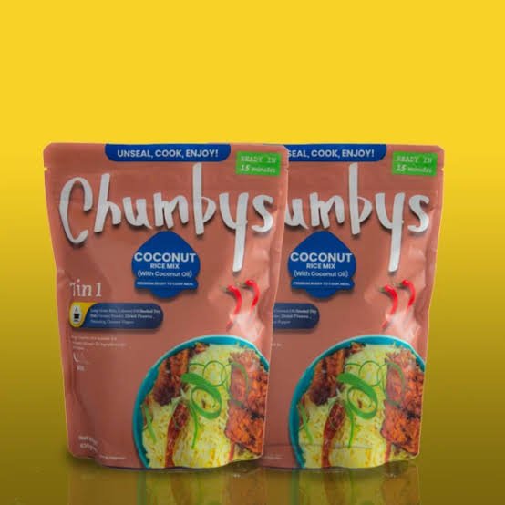 Chumbys Coconut Rice Mix, a Nigerian-style instant meal.